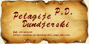 Pelagije Dunđerski vizit kartica